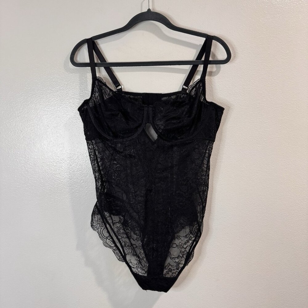 Torrid Black Lace Bodysuit Lingerie 2x
